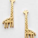 Cute Golden Mini Giraffe Earrings