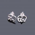 Cute 925 Sterling Silver Elephant Stud Earring